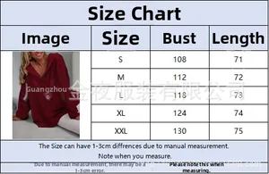 Größentabelle für übergroßen Pailletten Hoodie mit Maßen von S bis XXL im Detail