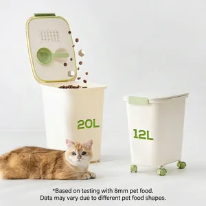 Airtight pet food storage containers in 12L and 20L sizes with moisture-proof seal