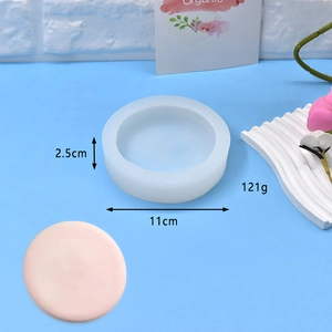Silicone mold for 11cm round mousse cake and emoji biscuits with size dimensions