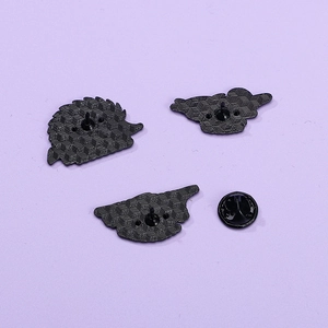 Cute animal metal brooches featuring hedgehogs and cats with secure butterfly clutch pins