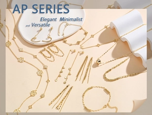 Elegant collection of gold S925 silver necklaces, clover bracelets and floral earrings