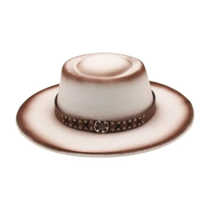 Vintage Wide Brim Flat Top Fedora Hat Wool Felt Cotton Polyester With Leather Rivet Band Western Cowboy Style For Men Women