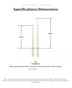 Size chart showing luminous metal clock hands in 196mm and 258mm lengths for model 956