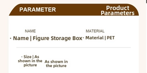Detail view of PET material specifications for high transparency blind box display case