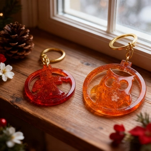 Moule en silicone pour porte-clés de Noël avec motifs renne et flocon pour résine DIY