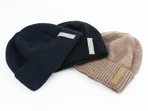 Winter thermal knit beanie hats for men with thick fleece lining in assorted colors