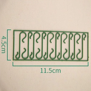 Ganchos en S verdes de plástico para adornos de Navidad, juego de 10, medida 11,5x4,5cm
