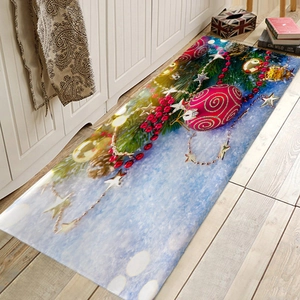 Winter Snow Scenery Flannel Floor Mat Absorbent Non-Slip Doormat For Kitchen Bathroom Living Room Home Decor