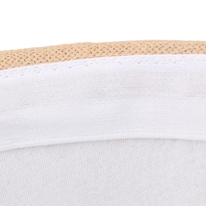 Inside view of men's straw hat showing sweatband and breathable mesh lining detail