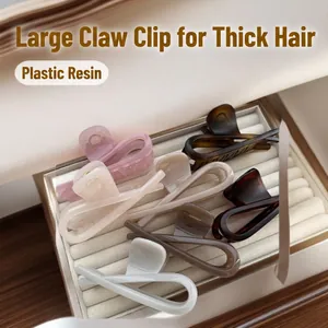 Elegant Hair Claw Clip Plastic Resin Strong Hold For Thick Hair Korean Style Cross Design Hair Accessories For Women