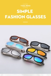 Detailed grid view of Y2K sunglasses in various colors with metallic textured temples