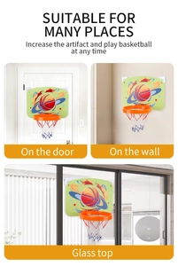 Installation de mini panier de basket sur porte, mur et vitre avec ventouses