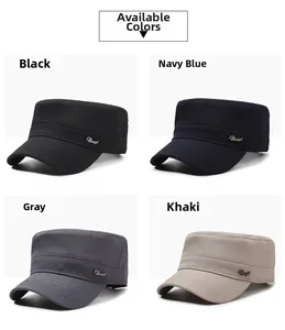 Herren Militär Mützen in Schwarz, Marine, Grau und Khaki mit seitlichen Mesh-Einsätzen