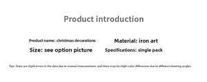 Detaillierte Materialspezifikationen für Weihnachtsbaumschmuck aus Eisen mit Maßen