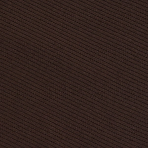 Macro texture of dark brown ribbed knit fabric showing the detailed vertical striped pattern