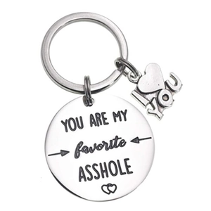 Simpatico Portachiavi in Acciaio Inossidabile per Regalo di San Valentino Ciondolo You Are My Favorite Asshole per Coppie
