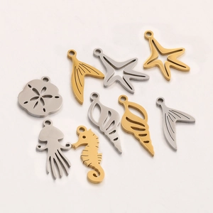 Nautical sea life charms set in gold and silver finish for DIY jewelry making