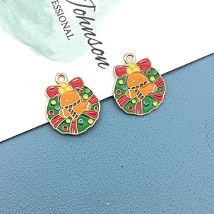 Christmas gingerbread man wreath alloy pendant for DIY necklaces and keychain accessories