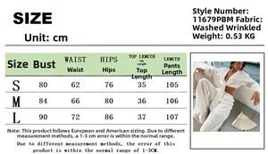 Guide des tailles pour ensemble cardigan à nouer et pantalon froncé en tissu gaufré