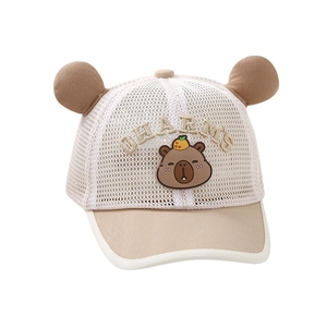 Toddler summer mesh baseball cap with cartoon animal ears and breathable design