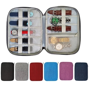 Watch Strap Organizer Bag Portable Cationic Fabric Multi Slot Storage Pouch For Smartwatch Bands Cables Travel Home
