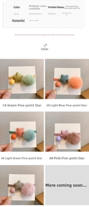 Tabella taglie elastici per capelli con pompon a stella con dimensioni e vari colori