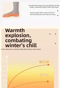 Detailed thermal chart showing heat retention of thick coral fleece winter socks