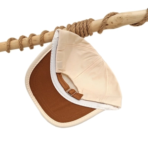 Kids baseball cap with dinosaur patch and contrast brown brim for sun protection