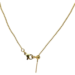 Adjustable 14k gold plated beaded chain necklace with lobster clasp and sliding bead