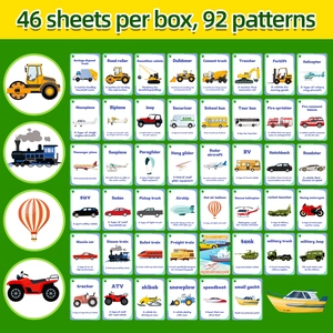 Detailed grid view of 46 educational flashcards showing 92 engineering vehicle patterns