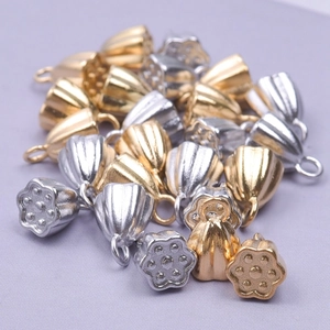 Pendentifs lotus en acier inoxydable 304 or et argent pour création de bijoux DIY