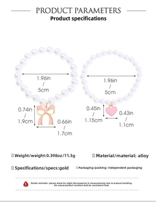 Detailed product size chart for gold alloy bracelet with star and shell charms