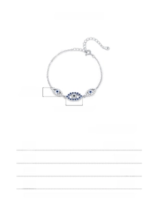 S925 silver evil eye bracelet specifications with detailed size measurements and info