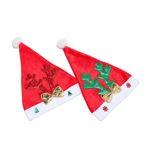 Christmas hats with sequins reindeer antlers and gold bows for festive holiday costumes