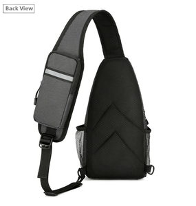 Detail of the ergonomic breathable honeycomb mesh back and reflective crossbody strap