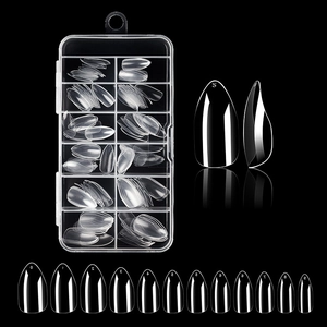 Transparent Almond False Nails Traceless ABS Artificial Nail Tips For DIY Manicure Professional Salon Style Women