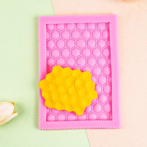 Pink honeycomb texture silicone mold for DIY cake lace and chocolate fondant decoration