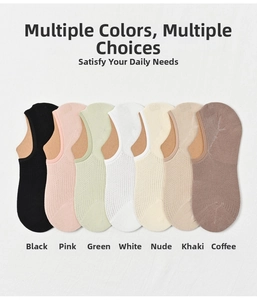 Detail showing seven pairs of breathable mesh low-cut socks in various pastel colors