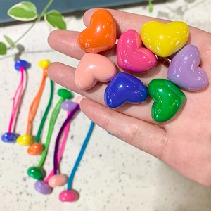 Colorful heart-shaped hair ties in vibrant candy colors for women and girls