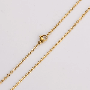 Minimalist 304 Stainless Steel Necklace Thin Cross Link Chain Classic O Shape Jewelry Accessory For Women Men Elegant