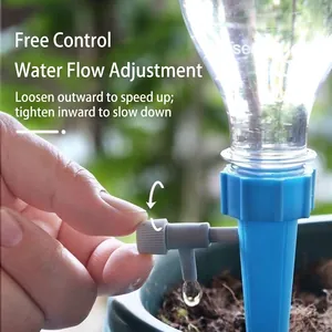 Automatic plant watering device with adjustable valve for indoor potted drip irrigation