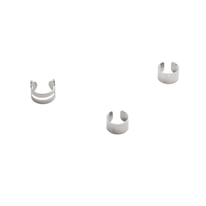 Detailed view of silver creative minimalist stainless steel ear cuffs with hole for DIY jewelry