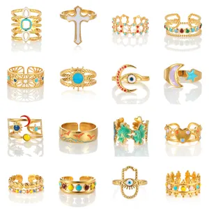 Elegant Streetwear Commute Geometric 304 Stainless Steel 18k Gold Plated Open Rings In Bulk