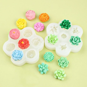 3D rose and succulent silicone molds for DIY aromatherapy candles and handmade crafts
