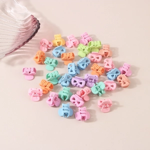 Mini macaron colorful hair claw clips set for cute girls hairstyling in various pastel tones