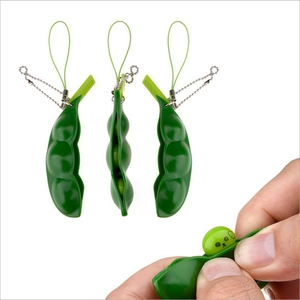 Juguetes Antiestrés Para Apretar Vaina De Guisante Cacahuete Fidget Toy Llavero Sensorial Portátil Con Expresiones Faciales