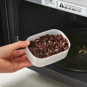 Contenitore rettangolare bianco per microonde per cereali e preparazione di pasti
