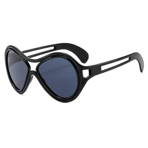 Oversized Irregular Sunglasses PC Frame AC Lens UV400 Protection Hollow Out Temples Trendy Fashion Eyewear For Outdoor