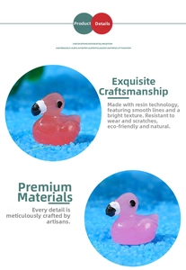 Detailed macro view of resin luminous flamingo figurines with precise hand-painted features