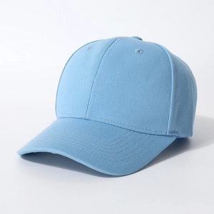 Classic light blue twill cotton baseball cap with a pre-curved brim and minimalist design